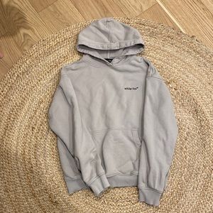 grey hoodie white fox small